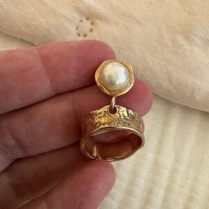 Designer LIRM charm Pearl Ring